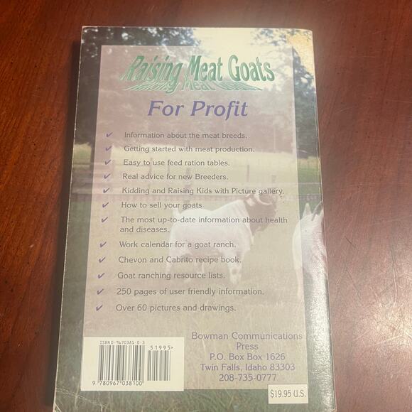 Raising Meat Goats For Profit Gail Bowman Paperback Farming Livestock Management - Picture 3 of 6